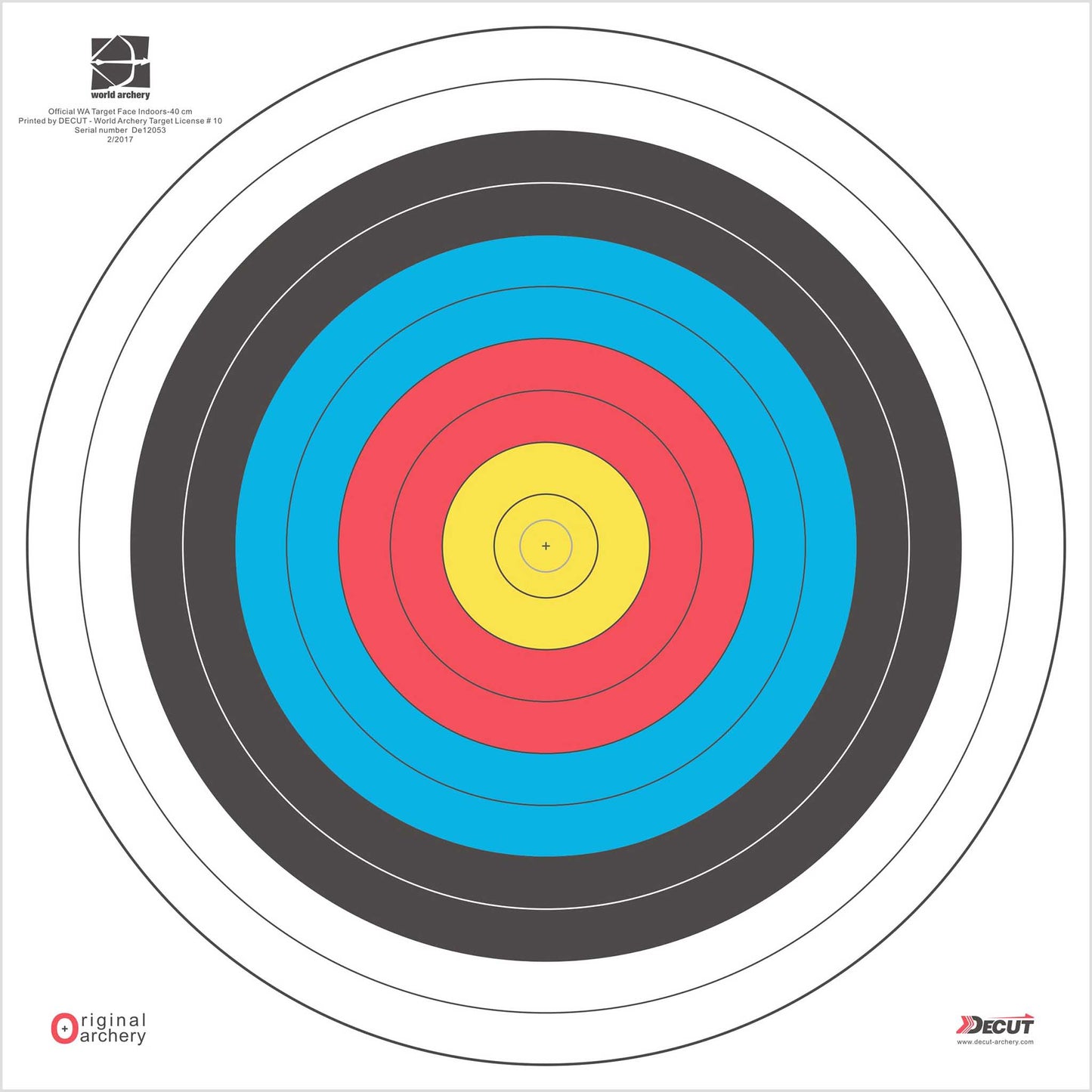 Decut Archery World Archery Official FITA 40cm 10 Ring Waterproof Target Face (10pcs)