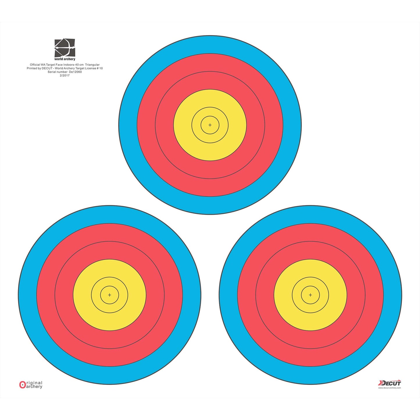 Decut Archery World Archery Official 40cm Triangular Tripe Waterproof Target Face (10pcs)