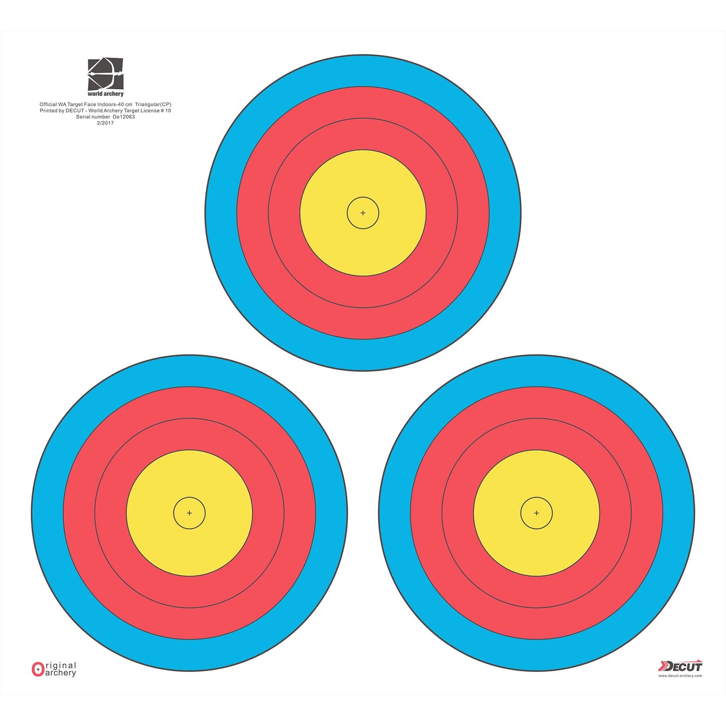 Decut Archery World Archery Official 40cm Compound Triangular Tripe Waterproof Target Face Regular (10 pcs)