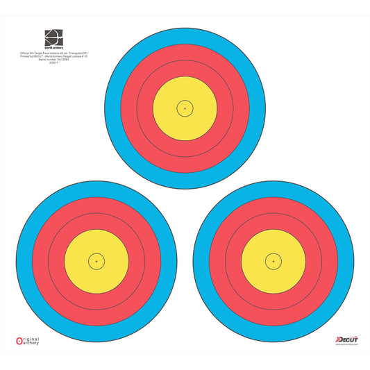 Decut Archery World Archery Official 40cm Compound Triangular Tripe Waterproof Target Face Regular (10 pcs)