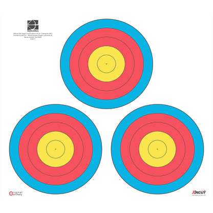 Decut Archery World Archery Official 40cm Recurve Triangular Tripe Waterproof Target Face Regular (10 pcs)