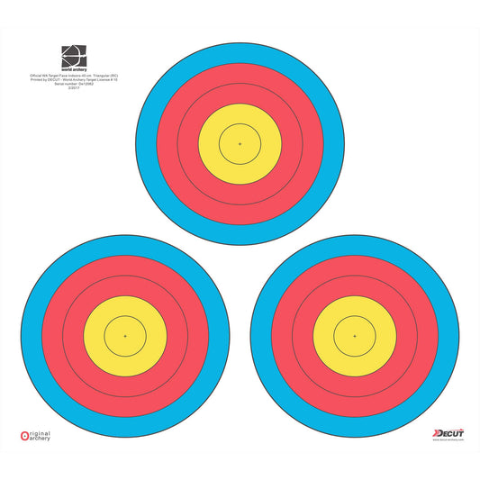 Decut Archery World Archery Official 40cm Recurve Triangular Tripe Waterproof Target Face Regular (10 pcs)