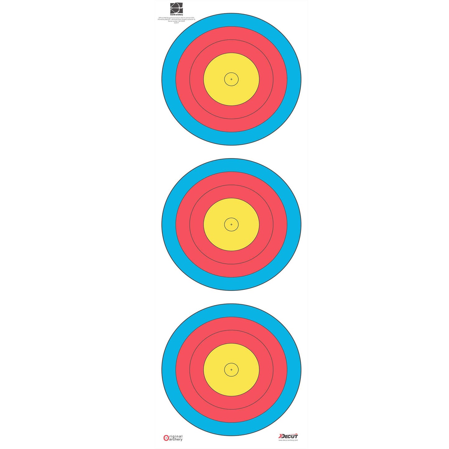 Decut Archery World Archery Official 40cm Compound Vertical Tripe Waterproof Target Face (10 pcs)