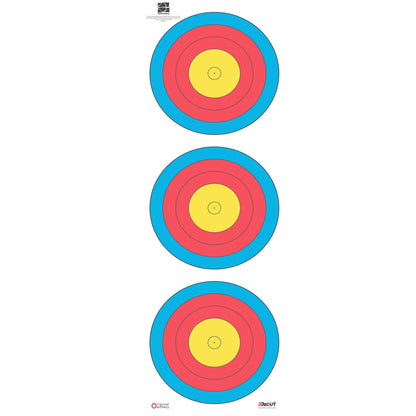 Decut Archery World Archery Official 40cm Compound Vertical Tripe Waterproof Target Face (10 pcs)