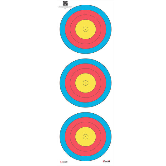 Decut Archery World Archery Official 40cm Compound Vertical Tripe Waterproof Target Face (10 pcs)