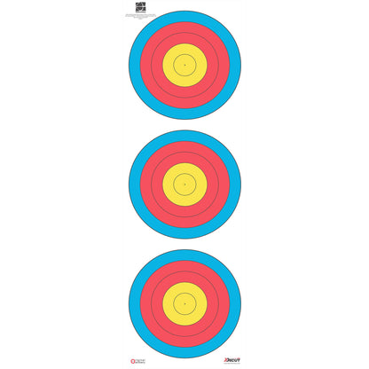 Decut Archery World Archery Official 40cm Recurve Vertical Tripe Waterproof Target Face (10 pcs)