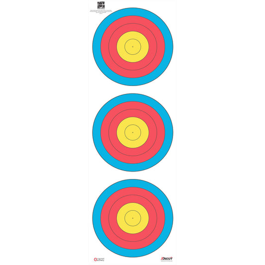 Decut Archery World Archery Official 40cm Recurve Vertical Tripe Waterproof Target Face (10 pcs)