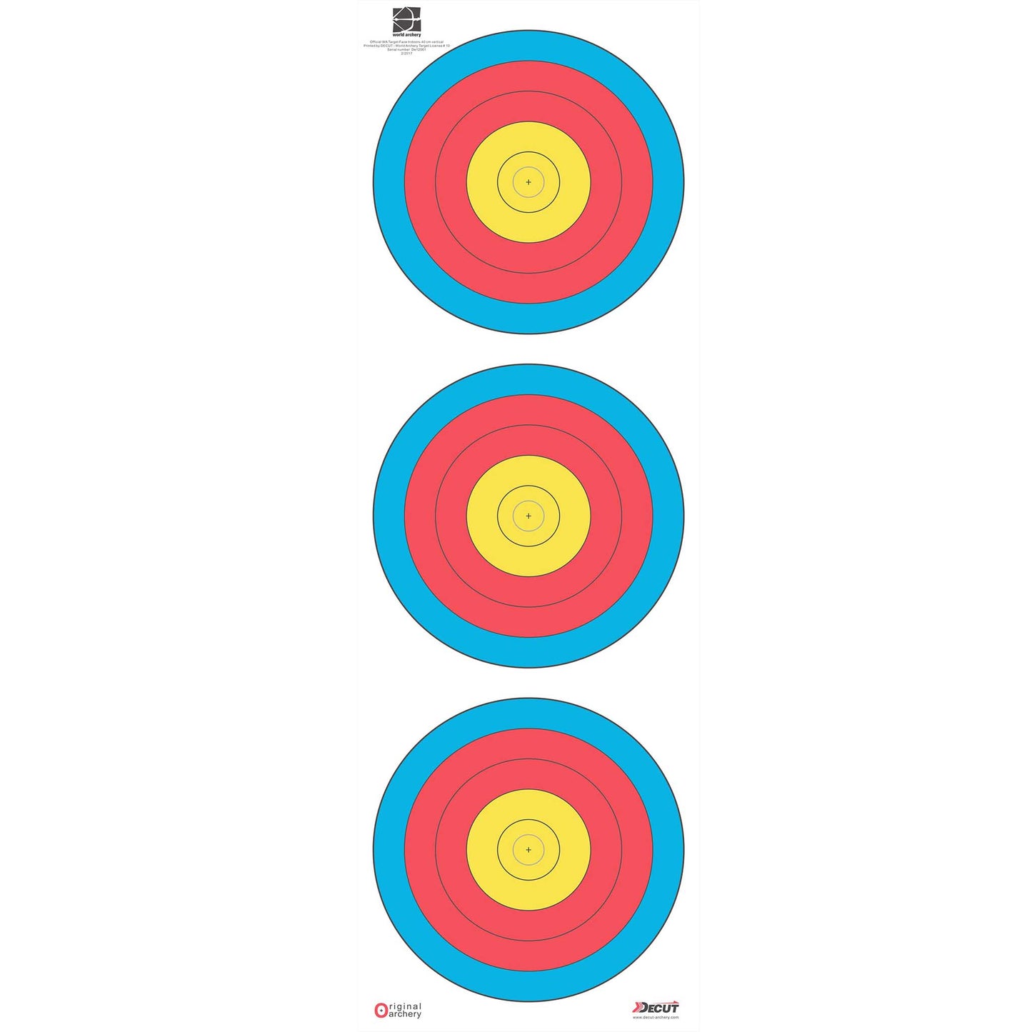 Decut Archery World Archery Official 40cm Vertical Tripe Waterproof Target Face (10 pcs)