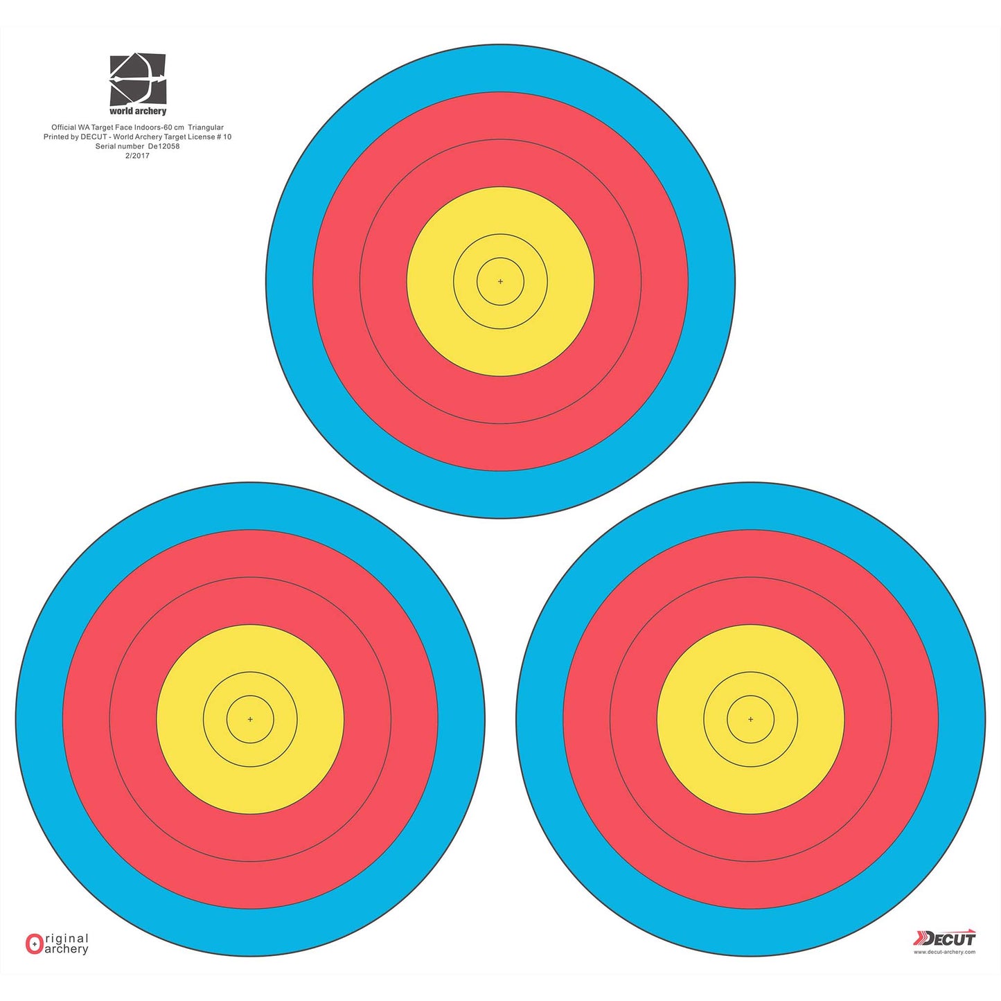 Decut Archery World Archery Official 60cm Triangular Tripe Waterproof Target Face (10pcs)