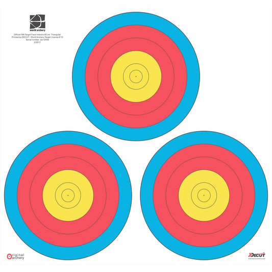 Decut Archery World Archery Official 60cm Triangular Tripe Waterproof Target Face (10pcs)