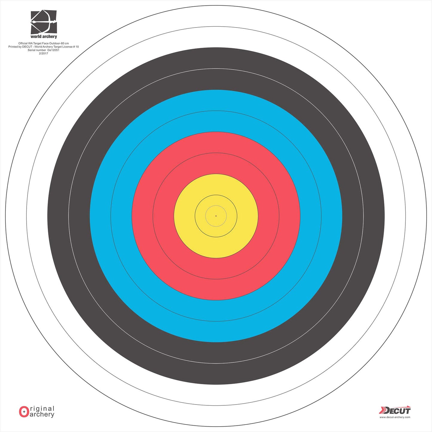 Decut Archery World Archery Official  FITA 80cm 10 Ring Waterproof Target Face (10 pcs)