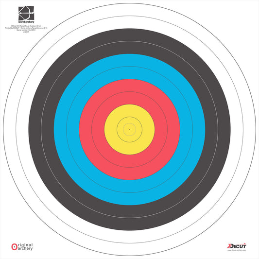 Decut Archery World Archery Official  FITA 80cm 10 Ring Waterproof Target Face (10 pcs)