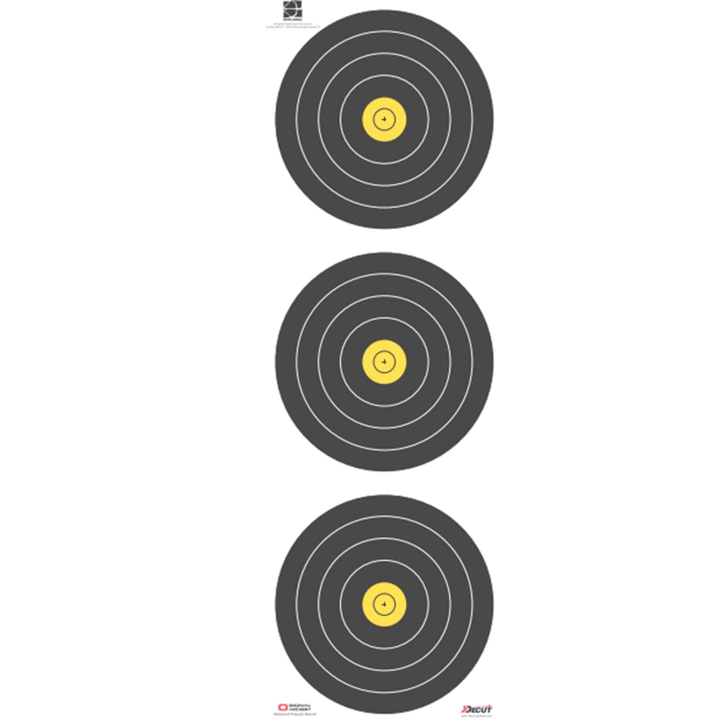 Decut World Archery Official Vertical 3 Spot Field Target Face (20 cm) (10pcs)